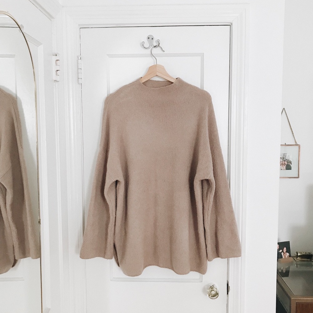 UO Benny Fuzzy Mock Neck Sweater